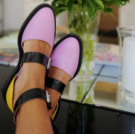 

2019 summer new fashion trend color matching casual shoes women comfortable wild Roman style flat shoes