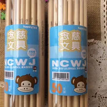 50 шт. цвет древесины круглый стержень 17.6 см карандаши HB Нетоксичен