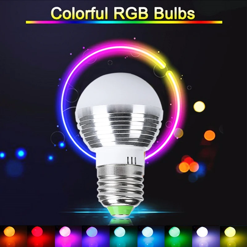 3 Вт RGB Светодиодный прожектор E27 E14 GU10 16 видов цветов точечная светодиодная