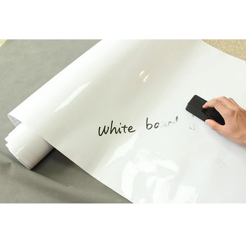 Self Adhesive Dry Wipe Whiteboard White Notice Write Board Office School 60'' x 100ft (1.52*30m