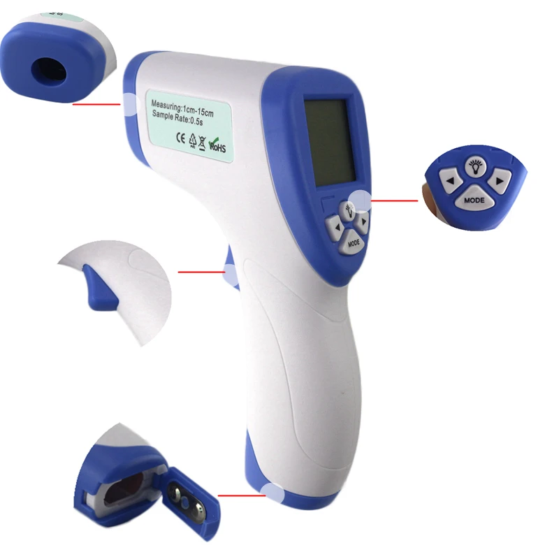 Goede Digitale Non Contact Thermometer Ir Infrarood Body Voorhoofd Guntemperature Meter 32C ~ 43C 90 109.4 F Voor Kids huishouden