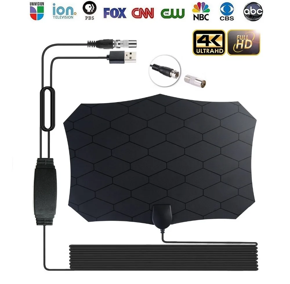 

120 Miles Digital TV Antenna 25DB HDTV Antenna With Amplifier Signal Booster Radius Fox DVB-T2 Indoor satellite grid Aerial