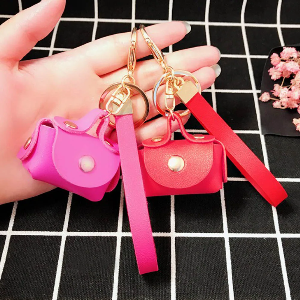 1 PC Fashion Bag Shaped Mini Coin Purse Zipper Small Handbag Decoration Bag Accessory PU Leather Bag Pendant Bag Ornaments