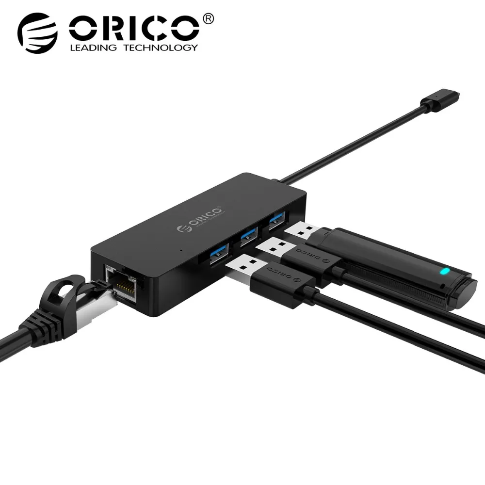 

ORICO USB HUB USB C Type C to RJ45 Adapter for MacBook Samsung Galaxy S9 Huawei Mate 20 P20 Pro Type C USB 3.0 HUB