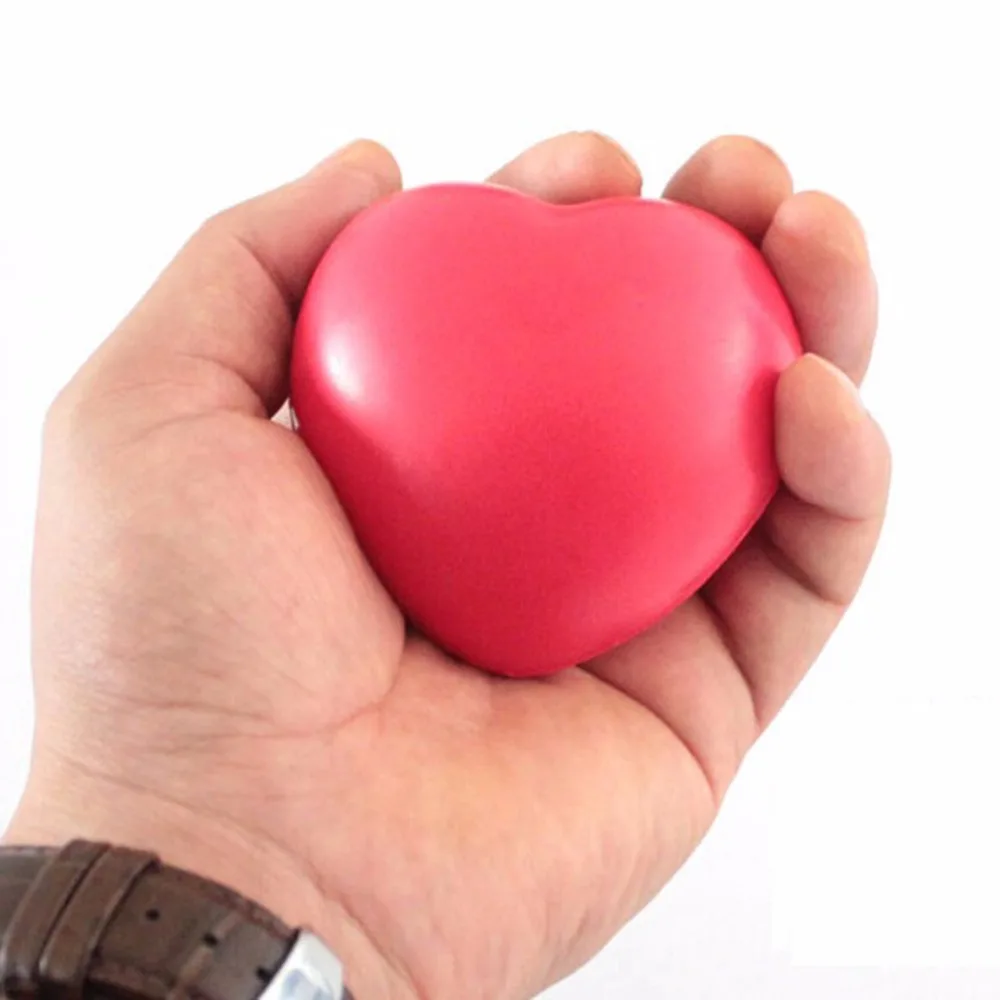 

Heart Shaped Stress Relief Ball Exercise Stress Relief Squeeze Elastic Rubber Soft Foam Ball Massage