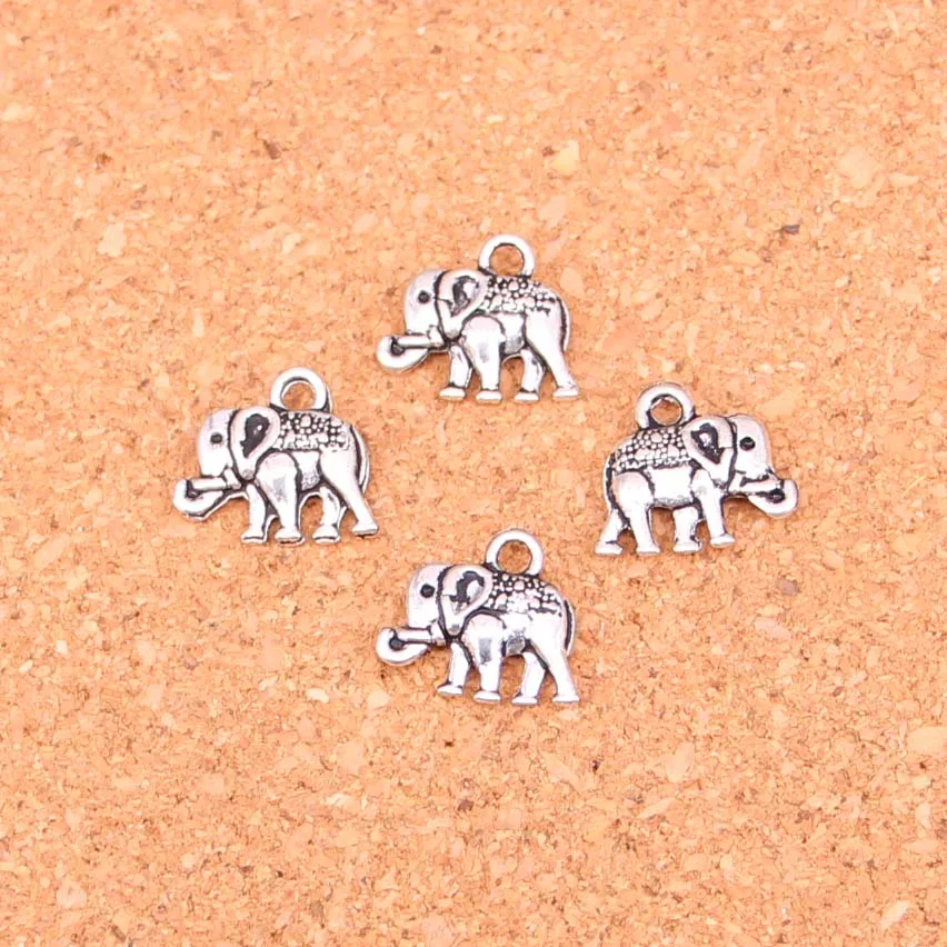 120Pcs Antique Silver Plated double sided elephant Charms Diy Handmade Jewelry Findings Accessories 13*12mm | Украшения и