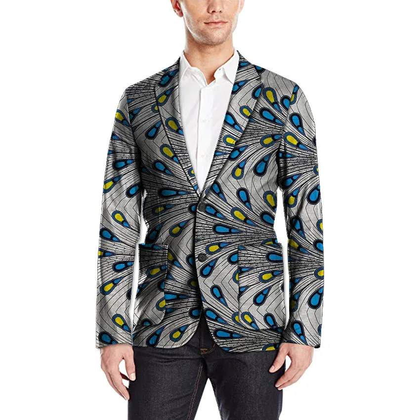 

Customized suit jacket fashion print wax mens african blazers africa outfits for wedding/party dashiki outfit