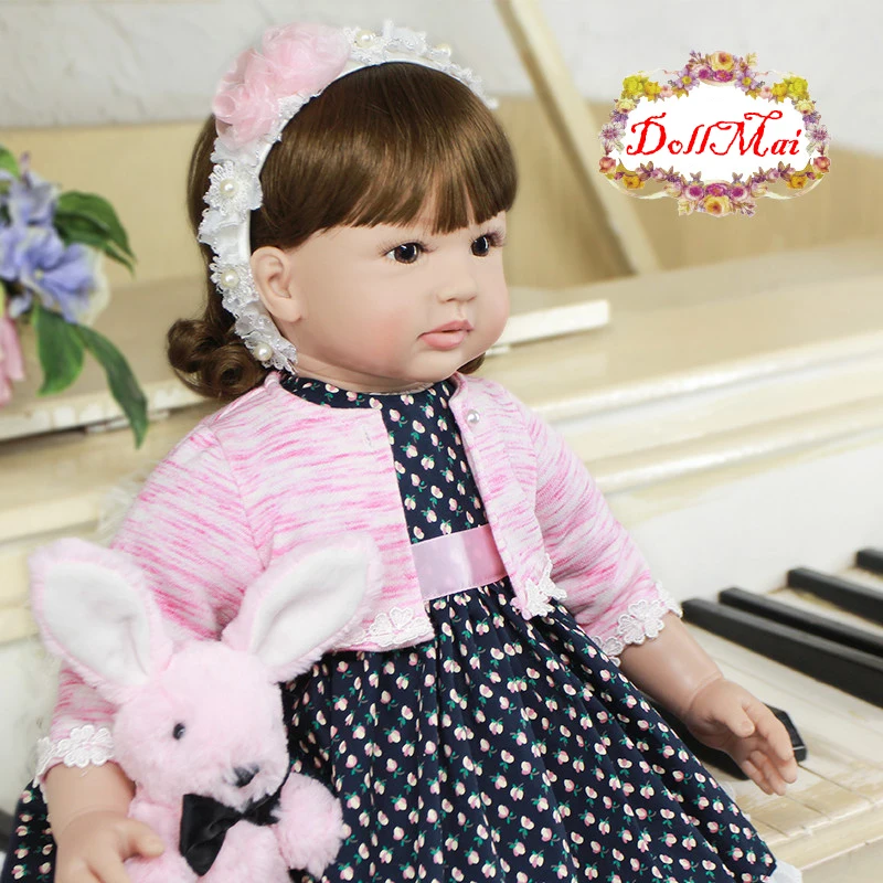 DollMai 24 &quot/60 см силиконовые куклы для новорожденных принцессы девочек игрушки