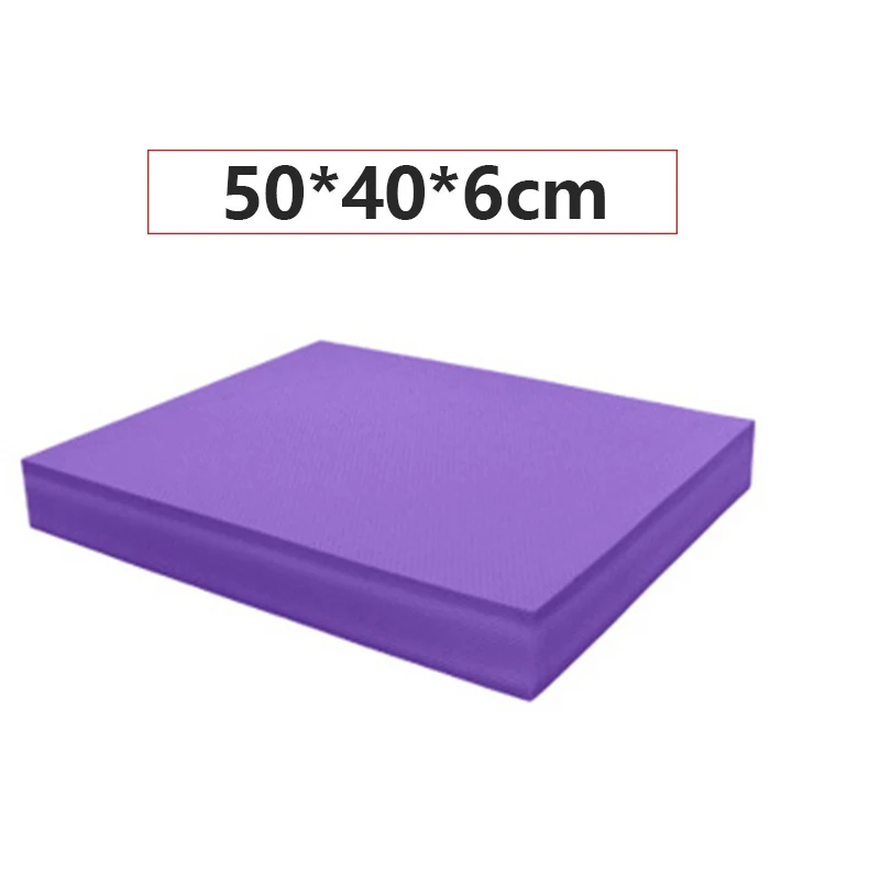 Нескользящая Подушечка Для Йоги Тренировка Фитнес упражнения унисекс домашний Коврик для йоги водостойкий поролон накладки для балансировки - Цвет: 50X40X6CM purple