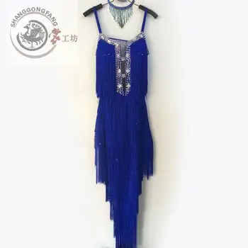 

New style Latin dance costumes senior sexy tassel diamond latin dance dresses for women latin dance competition dresses S-4XL