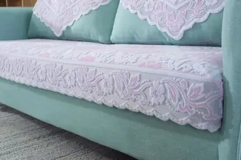 

Hollow Out Lace Sofa Cover Soft Elastic Couch Covers For Living Room Solid Floral Slipcover Anti-ironing Non-washing Tablecloth