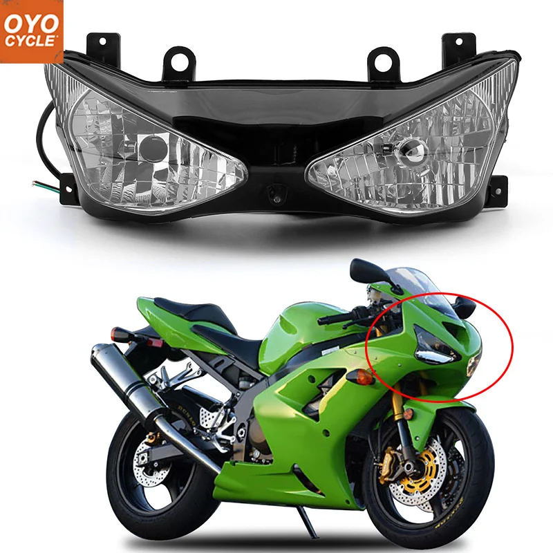For 03 04 Kawasaki Ninja ZX 6R ZX6R Motorcycle Front Headlight Head Light Lamp Headlamp Assembly