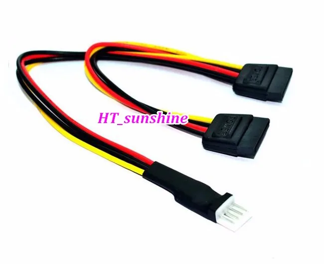Besst цена 4 Pin Floppy папа к двойному 15 SATA Женский адаптер конвертер 18AWG провода питания