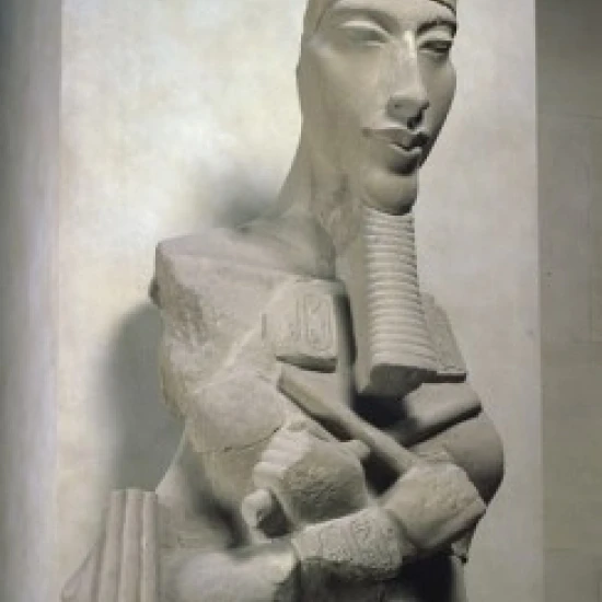 Bust of Akhenaton   Egyptian Art   Musee du Louvre  Paris Poster Print (18 x 24)