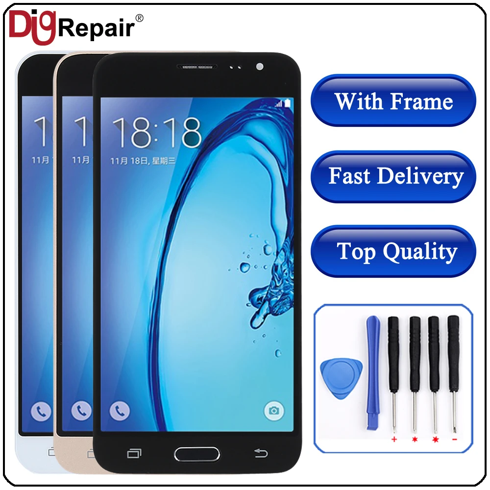 

For Samsung Galaxy J3 2016 Screen J320F J320M LCD Display Touch Screen Digitizer Frame J320 Display For Galaxy J3 2016 LCD