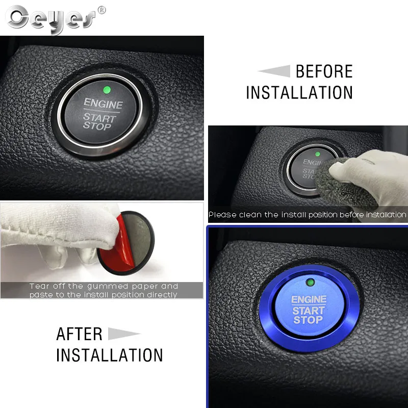 Car Start Engine Button Key Ring for FORD (22)