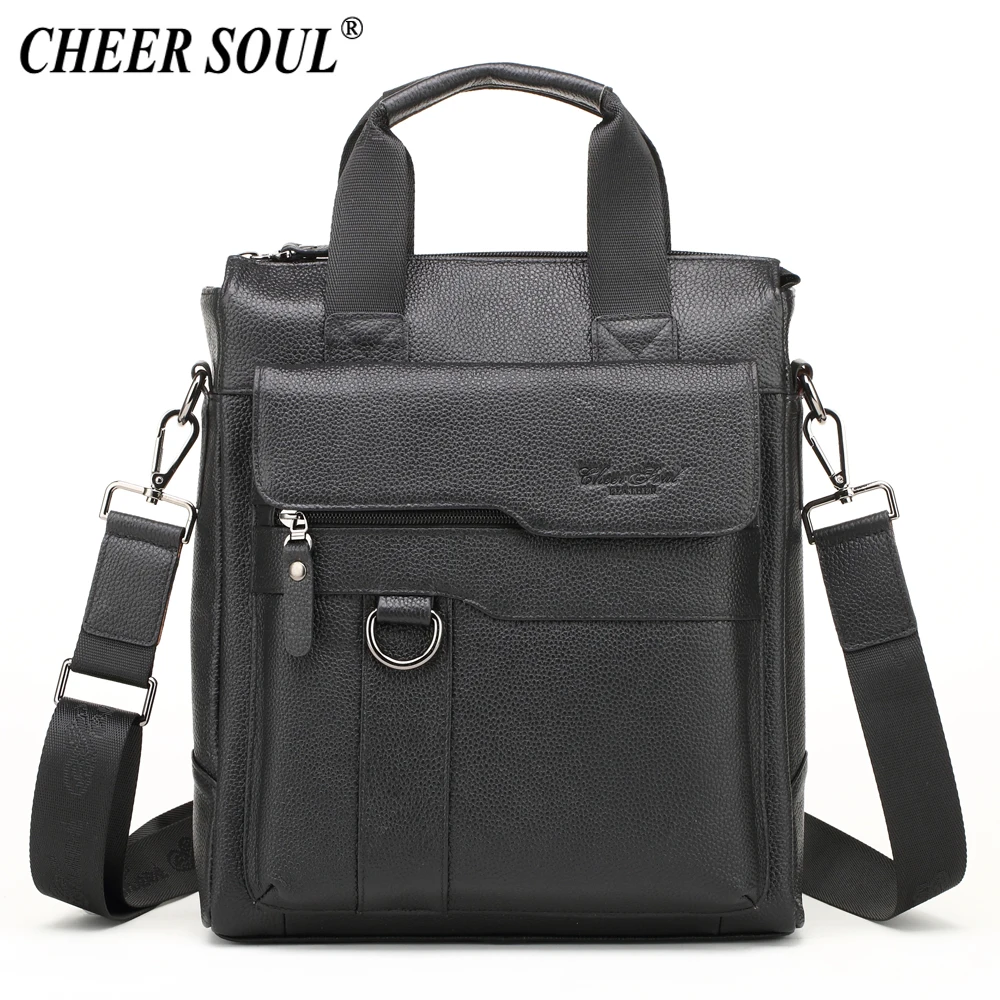 Cheer Soul, деловой портфель из натуральной кожи, мужская сумка через плечо, сумка-мессенджер, Офисная сумка для ноутбука, мужская сумка-тоут, сумки через плечо