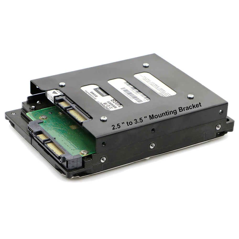 2 шт 2,5 "до 3,5" SSD HDD металлический адаптер док-кейс Caddy Монтажный кронштейн держатель жесткого диска для ПК