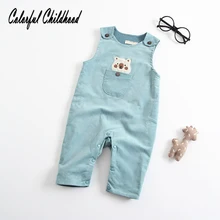 6 м 12 м 18 24 м детская одежда Демисезонный новая девочка и мальчик комбинезон брюки с медведями для одежда для малышей