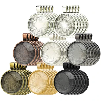 

80pc/Set 40 Bottoms+40 Glass Patches Cabochon Handmade DIY Jewelry Making Accessories Pendant 8Color Round 25mm Alloy