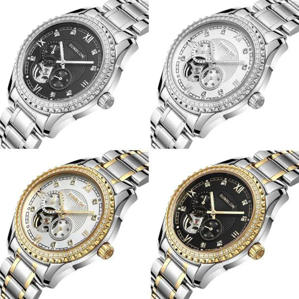 

OTOKY Watch Men Watch Stainless Steel Mechanical Skeleton Watch Golden Movement Reloj Top Brand Luxury Mechanical Watch 19May06