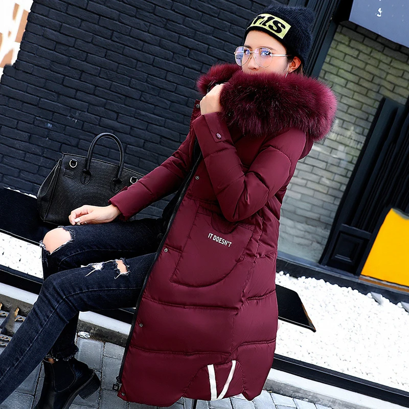 green De Red wine Parkas Slim grey Pardessus 2018 Femmes Casual Vestes Streetwear Long Black Hiver brown Manteau Fdr107 Parka pink Dames Femme D'hiver blue Mode wqn1SWCxgv