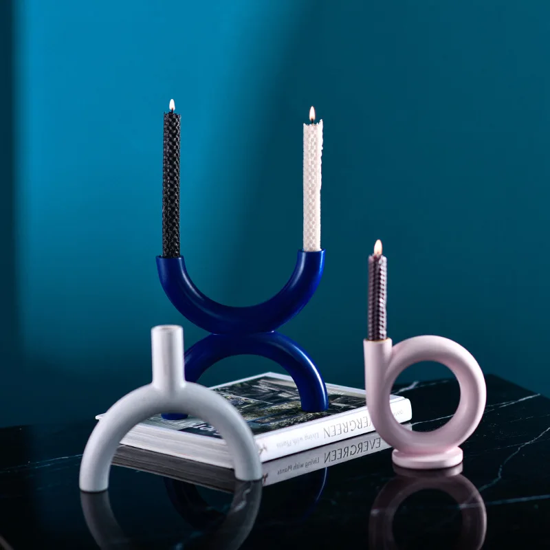 NordicstyleGeometricResinCandlestickCandleStandHomeWeddingDecorationAccessoriesForChristmasCandleHolderLivingroom