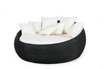 

Hot sale outdoor round rattan folding sofa bed