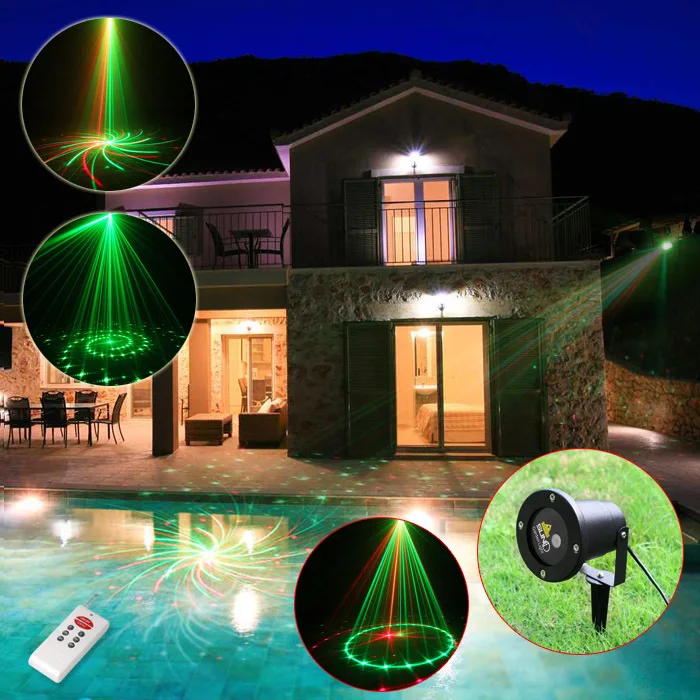 

SUNY Outdoor Remote 12 Patterns Gobos RG Red Green Laser Landscape Garden Yard Lawn Snow Lighting Xmas Light Show House