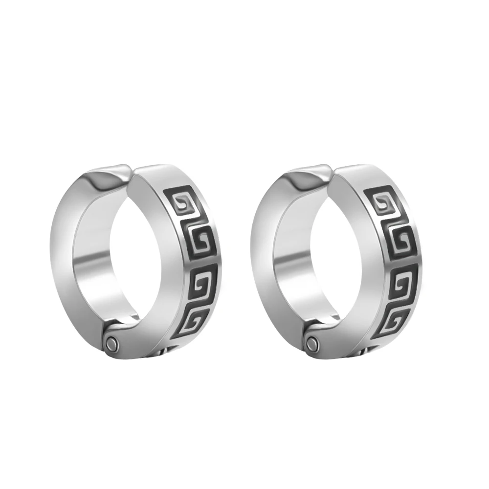 

Special Great Wall Line Ear Cuff for Men Women Unisex Small Round Earring Stainless Steel Clip Earring No Piercing 1 Pair