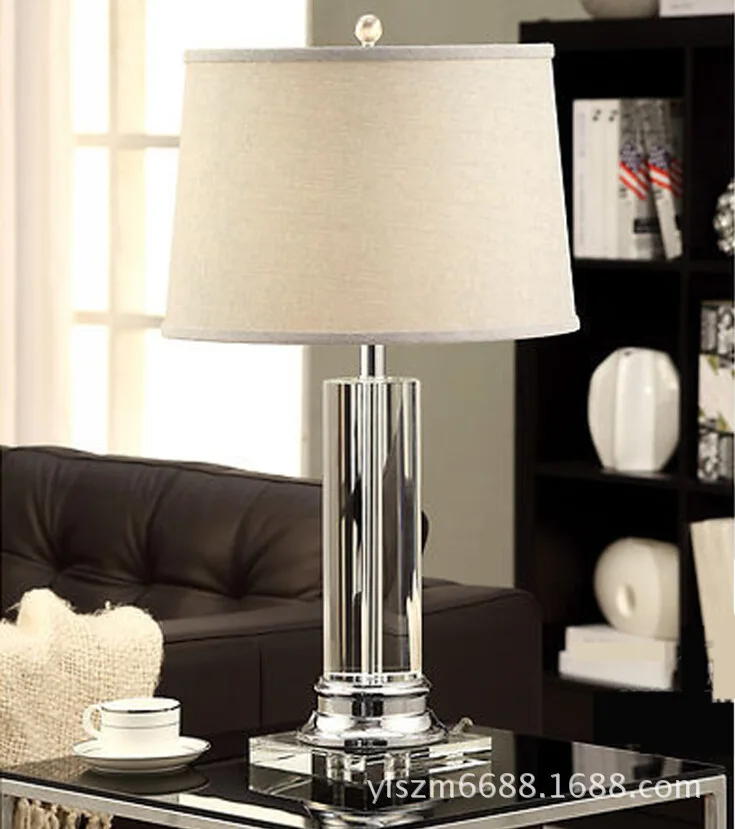 

Modern Simple Creative Luxury Table Lamps Clear Cylindrical Crystal Table Lamps Useful Table Lamps for Bedroom Living Room Study