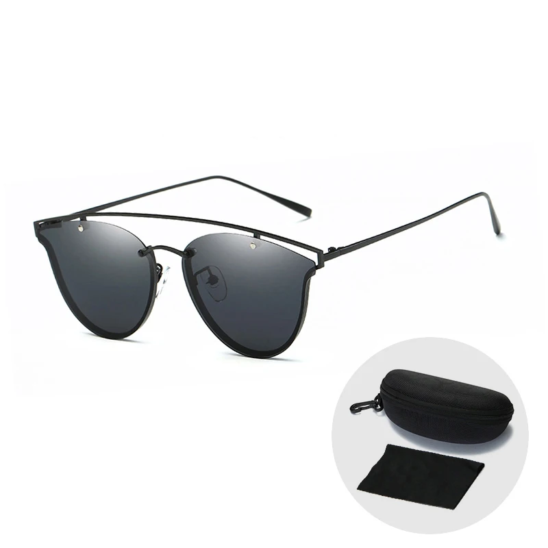 

Trendy Punk Polarized Sunglasses for Men Women Cool Colourful Driving Glasses 2019 New Arrival Cat Eye Sun Glasses with Zip Case