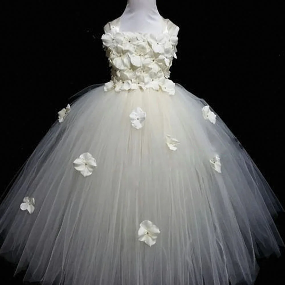 Hydrangea Flower Tutu Dress for Girls Elegant Baby Girl Dress Flowers Girls Ankle Length Wedding Birthday Party Dress Ball Gown (7)