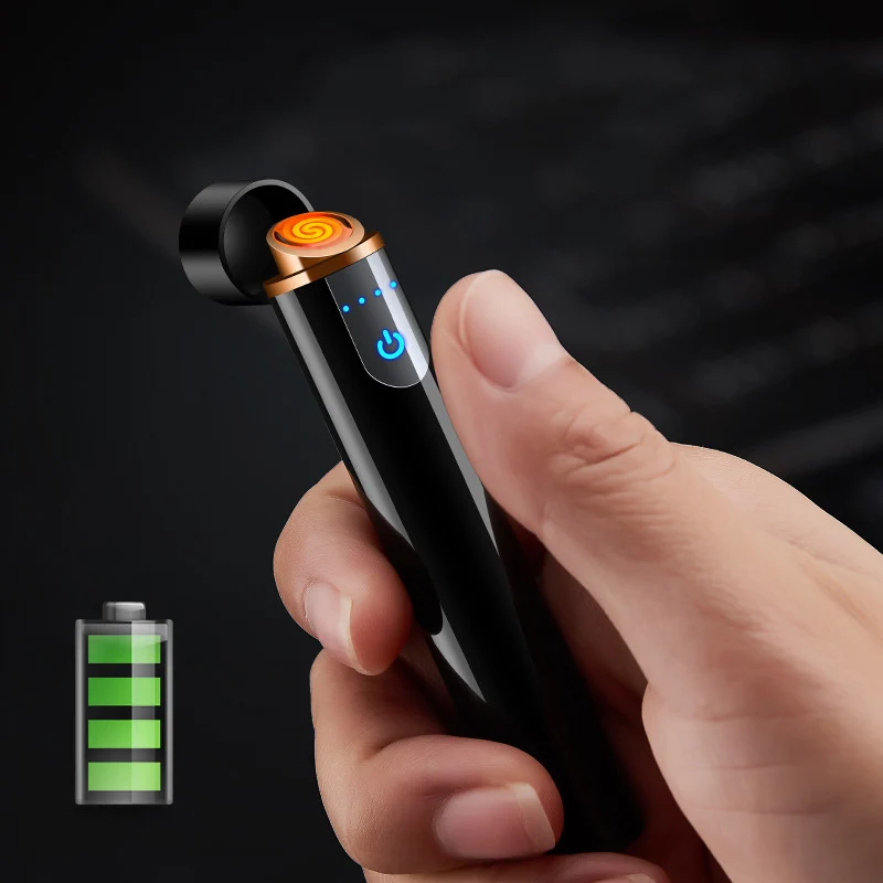 

Touch Sensor Switch Ignition Cigarette Lighter Tungsten Wire Cigarette Lighter Cylindrical Mini USB Rechargeable Wire Lighter