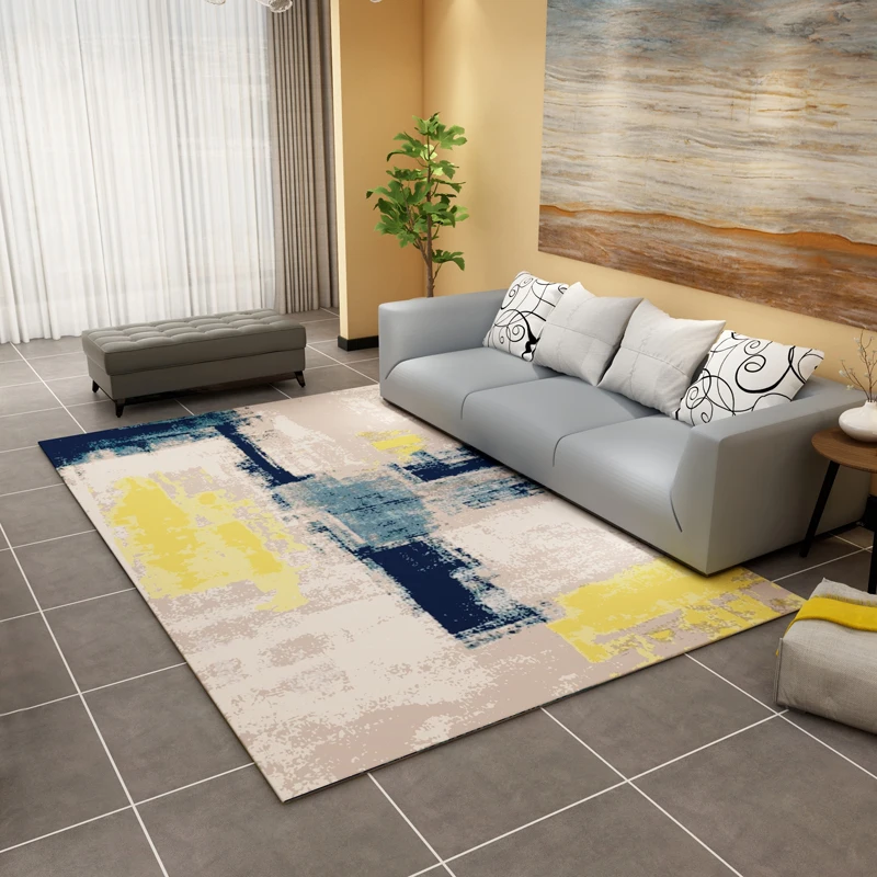 

Large Luxury Abstract Art 3D Printing Flannel Crystal Fabric Thicken Carpet High Quality Short Plush Rugs Bedroom Floor Mat