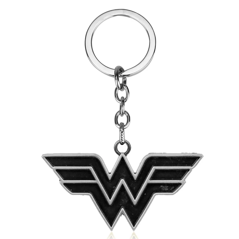 Wonder Woman Bag Keychain Key Rings Keychains Superhero Glass Car Keyring