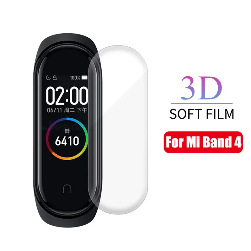 Защитная пленка для Xiaomi Mi Band 4 3 мягкая ТПУ смарт браслета защита экрана от царапин