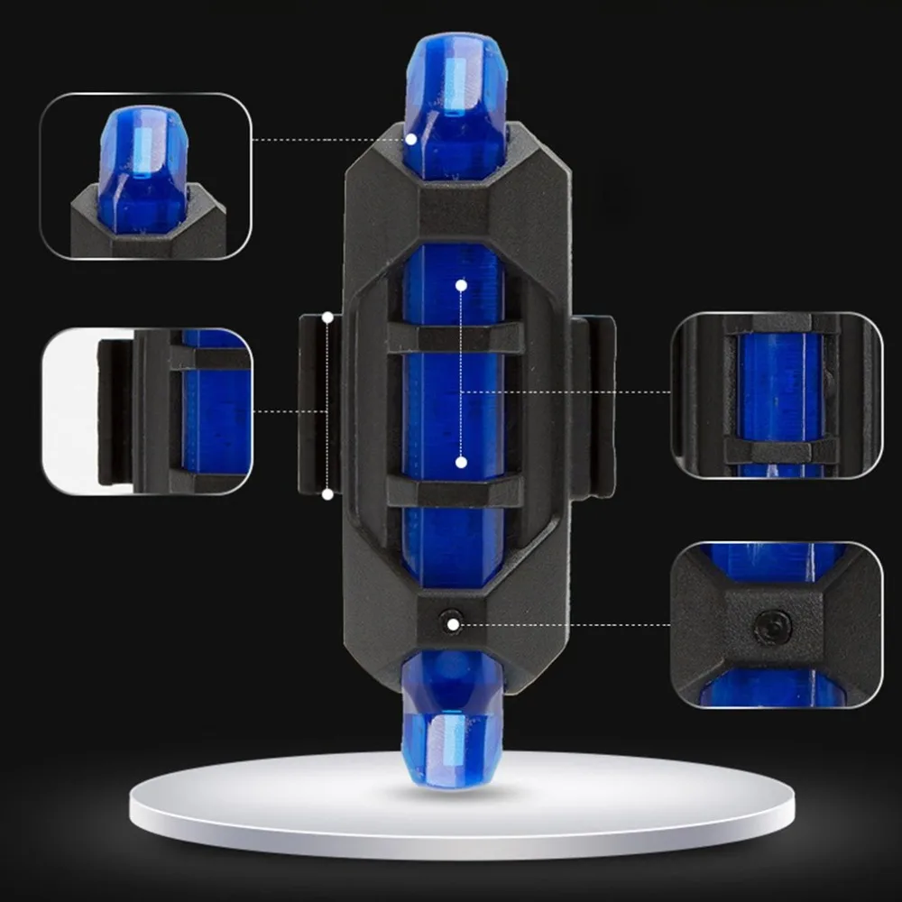 Портативный USB Перезаряжаемые велосипед хвост сзади безопасности Предупреждение светильник хвост светильник супер яркий светодиодный светильник Водонепроницаемый безопасности велосипед светильник