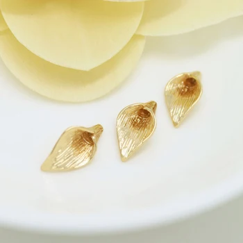 

6PCS 19x10MM 29x16MM 24K Champagne Gold Color Brass Flower Tassel Caps Calla Big Beads Caps Diy Jewelry Findings Accessories