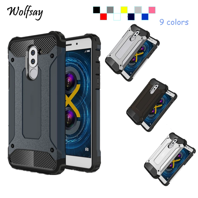 

Wolfsay For Cover Huawei Honor 6X Case Huawei GR5 2017 Case Silicone Armor Phone Case For Huawei Honor 6X / Mate 9 Lite Fundas