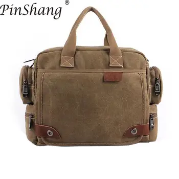 

PinShang Men Handbag Canvas Crossbody Bag Casual All-match Messenger Shoulder Bags Zipper Bag for Men 2018 Male Handbags ZK40