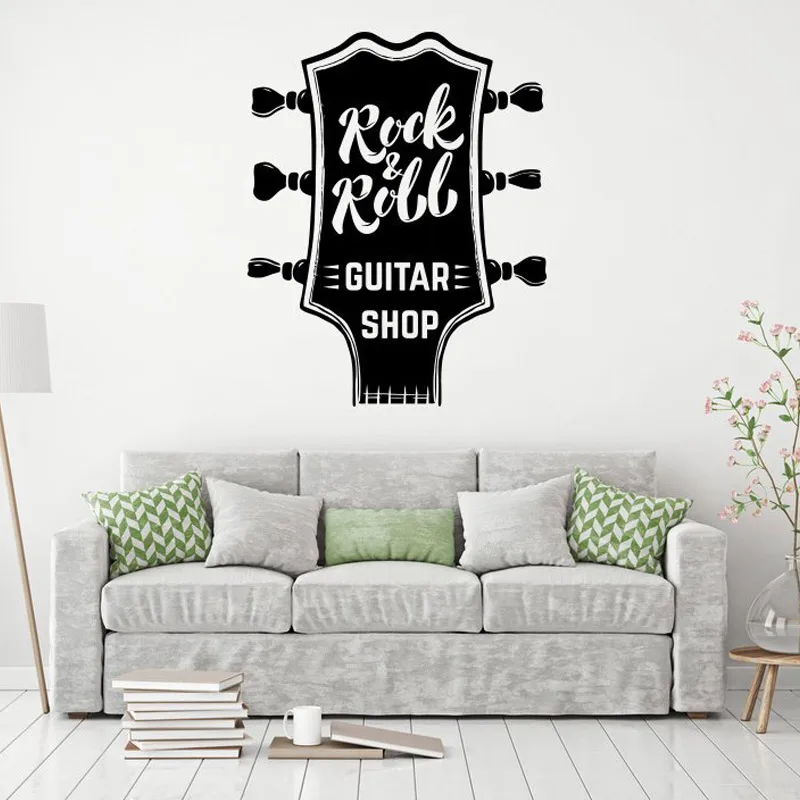 Guitar Wall Stickers Diy Art Home Decorations Music Wall Decals Bedroom Sticker Home Garden Patterer Home Decor