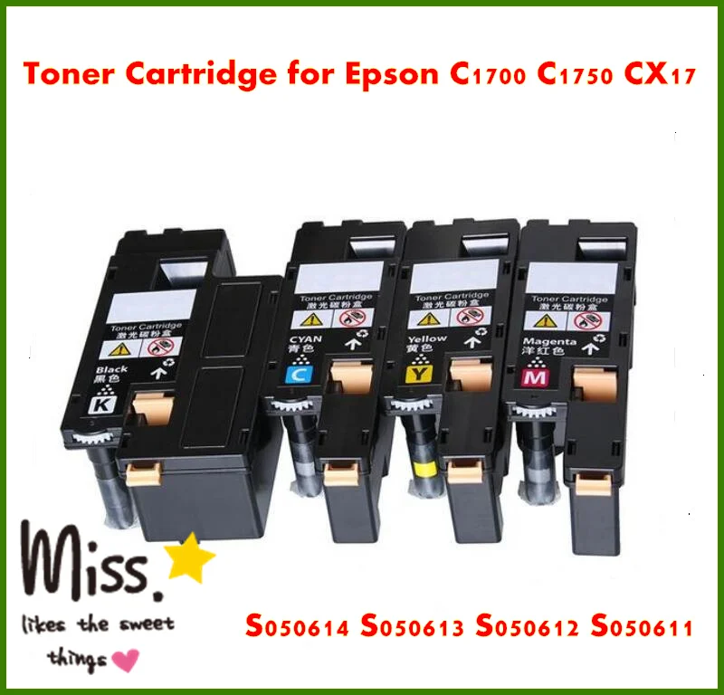 C13S050614 C13S050613 C13S050612 C13S050611 Color Toner Cartridge For Epson AcuLaser C1700 1700 C1710 1710 CX17 Printer | Компьютеры и