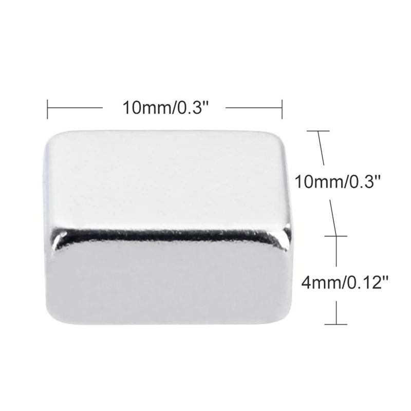 HOT-20Pcs Square Magnets 10 X 10 X 4Mm, Mini Strong Neodymium Magnets For Whiteboards, Fridge, Crafts, Noticeboard