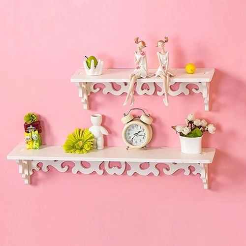 

Carved Wall Shelf Holder Hollow Design Storage Rack Wall Shelf Home Room Decor