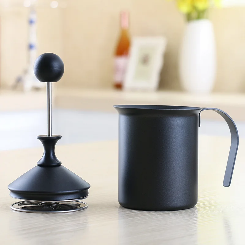 Baosen 800cc مزدوجة شبكة الحليب Frother الفولاذ المقاوم للصدأ الحليب رغوي ل كابتشينو Coffeeware الحليب أباريق خافق البيض أدوات المطبخ