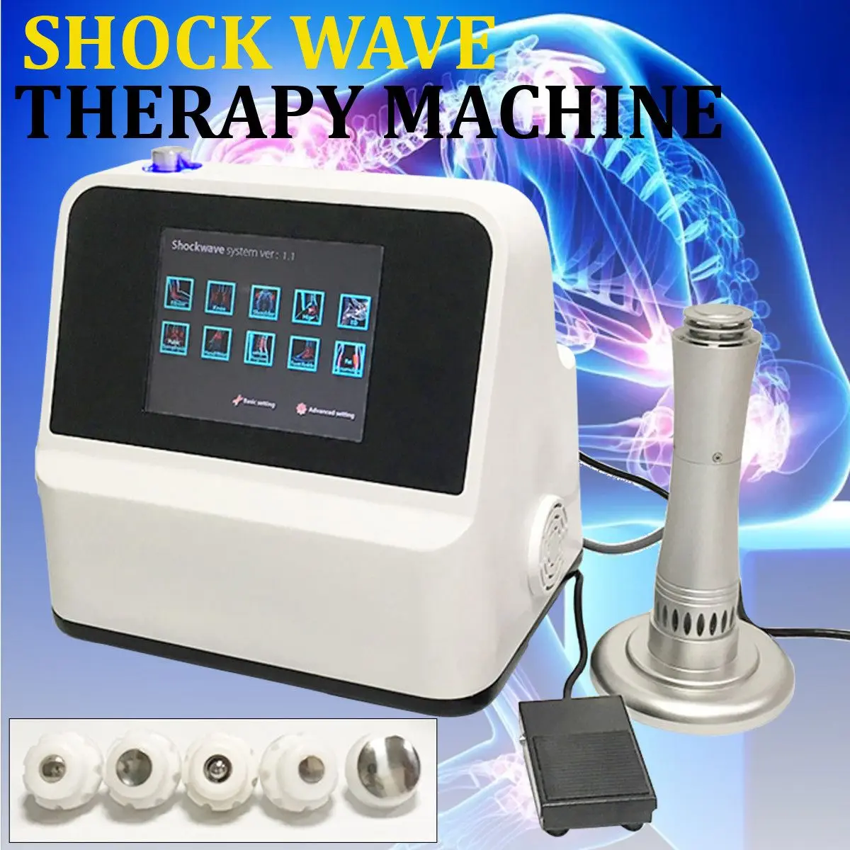 

Physical Pain Therapy System Acoustic Shock Wave Extracorporeal Shockwave Machine For Pain Relief Reliever US/EU Plug