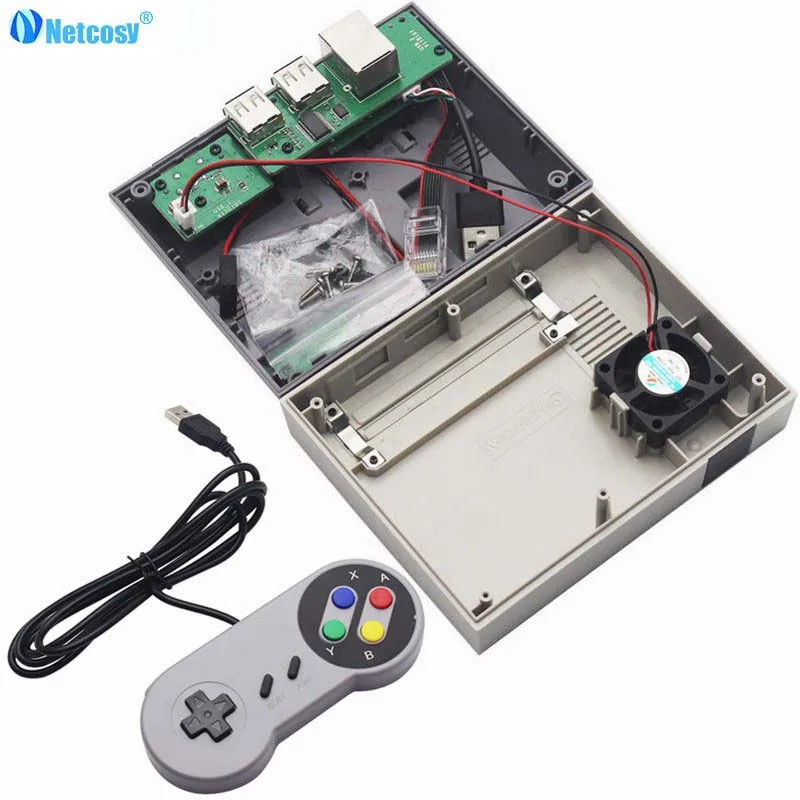 

Netcosy Mini Nes Retroflag Nespi Case Designed For Raspberry Pi 3, 2and B+ with Fan DIY game & Packing box & 1pcs USB gamepad