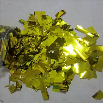 

Free shipping 5KG Rectangle Shape Golden / Silvery confetti paper for confetti cannon machine & Confetti Machine