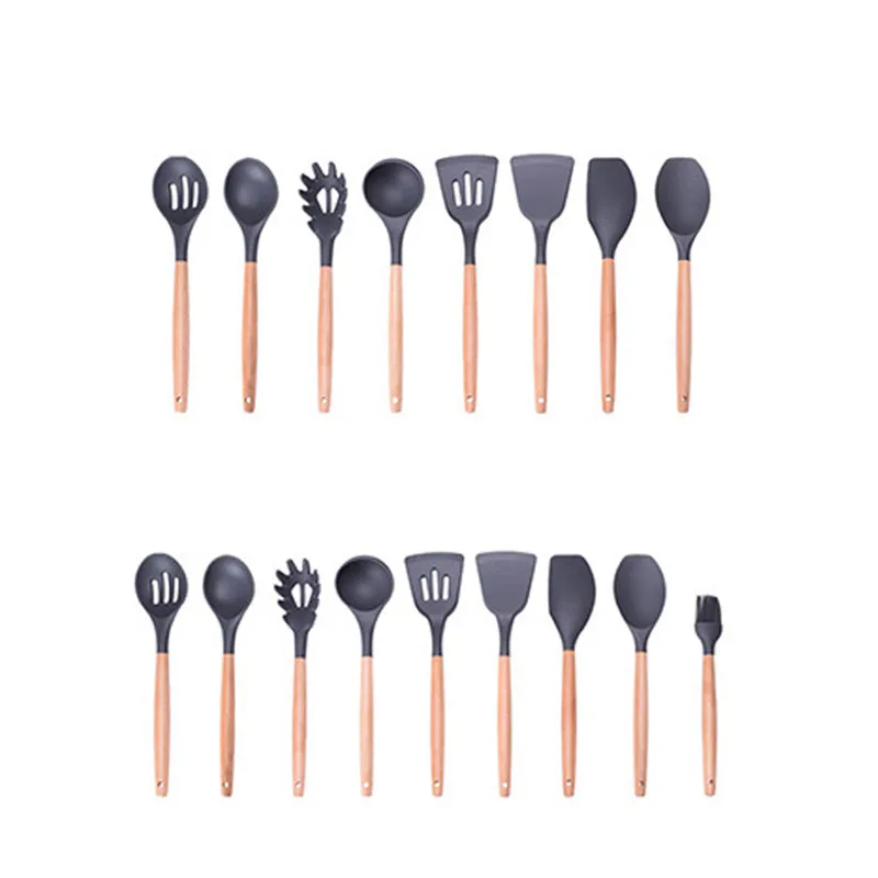 8pcs/set 9pcs/set Wood Kitchen Tools Utensils Cook Utensil Food Grade Silicone Cookware Spaghetti Spoon Shovel Spatula Ladle 8pcs/set 9pcs/set Wood Kitchen Tools Utensils Cook Utensil Food Grade Silicone Cookware Spaghetti Spoon Shovel Spatula Ladle